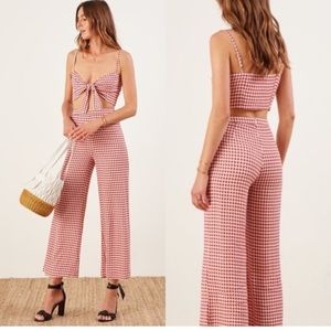 Reformation gingham two piece set